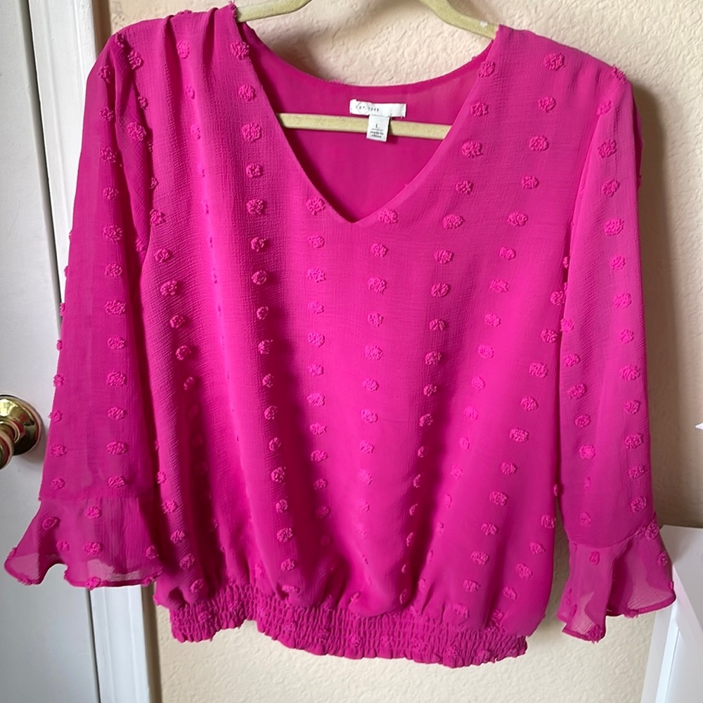 Pink Clipdot Blouse